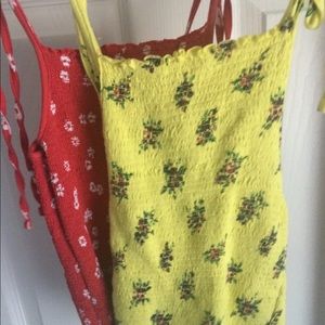 Size 2 Smocked Halter Crop Tops $15 for both!